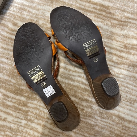 Women's Wedge Shoe- Leather - Picture 3 of 8